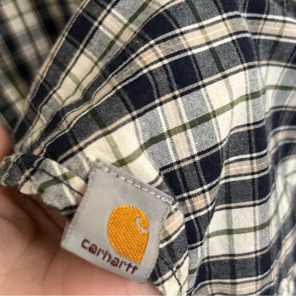 Men's 2XL Carhartt Button Down Shirt short sleeve plaid - Picture 5 of 5